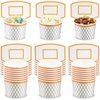 Basketball Hoop Snack Cups Basketball Party Decorations Paper Basketball Party Supplies Basketball Kids' Party Cups for Basketball Themed Party Favors (24 Pieces)