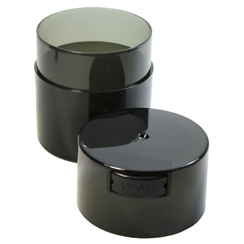 Tightvac - Premium Airtight Herb Storage Container - Holds ½ oz to 3 ounces - Keep Your Herbs and Dry Goods Fresh and Flavorful. Black Pearl