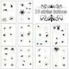 Cerlaza 10 Sheets Glow Spider Web Temporary Tattoos for Halloween Decorations, Fake Small Spider Tattoos for Halloween Party Games Favors Supplies, Halloween Treats for Adults Kids