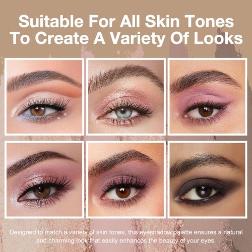 Kaely 6 Color Mini Eyeshadow Makeup Palette for Women Natural Looks, Nude Pink Waterlily Mauve Rose Gold Dark Mauve Matte Shimmer Eye Shadow Palette Long Lasting Pigmented Built in Mirror Travel Size