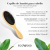 Ecowood - Bamboo Hair Brush with Natural Soft Bristles and Rounded Tip – Elevate Your Hair Care Routine!
