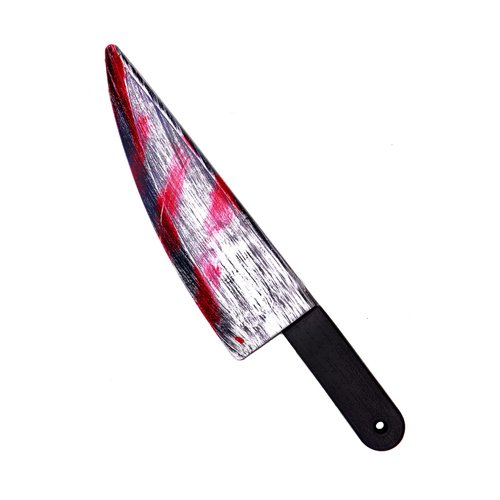 OUXWOM Bloody Butcher Knife-Fake Realistic Bloody Knife Prop Halloween Costume Knife for Zombie Costumes (Knife)