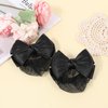 2 Pcs Black Bowknot Decor Snood Net Bowknot Mesh Crochet Hair Net Hair Snood Net Hair Bun Holders Snoods for Women Hair Equestrian Hair Net Bun Cover Hair Nets for Buns Bun Holders for Women's Hair