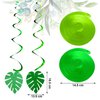 32 Pcs Hawaiian Luau Party Palm Leaves Swirl Decorations Hanging Ceiling Green Decoration Tropical Party for Summer Baby Shower Birthday Supplies (Cute Style)