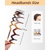 Kayouhua 2 Sets Brown Zig Zag Headbands for Women,Plastic Zigzag Headband Shark Tooth Hair Comb Headband Hair Accessories for Women & Men Washing Face