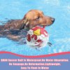 QDAN Dog Toys Soccer Ball with Straps, Outdoor Dog Toys, Puppy Birthday Gifts, Dog Water Toy, Durable Dog Balls for Small Medium Dog (6 Inch)