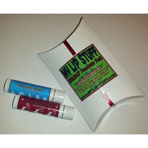 My Lip Stuff HOLIDAY PRANKSTER PACK (reindeer poop & yellow snow) gag gift natural lip balm set