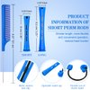 60 Pieces Short Hair Perm Rods Cold Wave Rods Plastic Perming Rods Hair Curling Rollers Curlers with Steel Pintail Comb Rat Tail Comb for Hairdressing Styling Supplies (0.35 Inch, Blue)