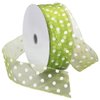 Morex Ribbon Wired Ribbon, Lime/White Dots (92116/50-027)
