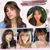Fanguilar Clip in Bangs, Bangs Hair Clip Real Human Hair Wispy Bangs Clip in Hair Extensions, Dark Black Air Bangs Fringe with Temples Hairpieces for Women, Curved Bangs Clip on Bangs for Daily Wear