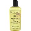 Rice Flower and Shea Massage Oil, 4 oz, With Sweet Almond Oil and Jojoba Oil, Preservative Free, Perfect for Aromatherapy and Relaxation