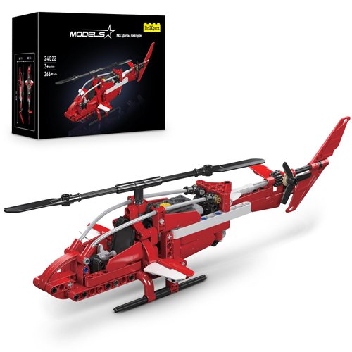 HIGH GODO Military Helicopter Building Block Set with Rotating Rotors, City Armed Bird Aircraft STEM Building Toys, 266 Pcs Collectible Display Model Gifts for Adults or Boys