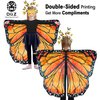 D.Q.Z Double-Sided Fairy Butterfly-Wings Costume for Girls Kids Dress-Up Halloween Costumes Mask Headband as Gifts (Orange)