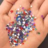 ZASKHLD Rhinestones Nail Art Charms Colorful Crystal Flatback Nail Gems 3D Mini Heart Star Nail Diamonds Kawaii Nail Crystals Mini Bling Random Nail Rhinestones for Crafts Acrylic Nail Supplies 500Pcs