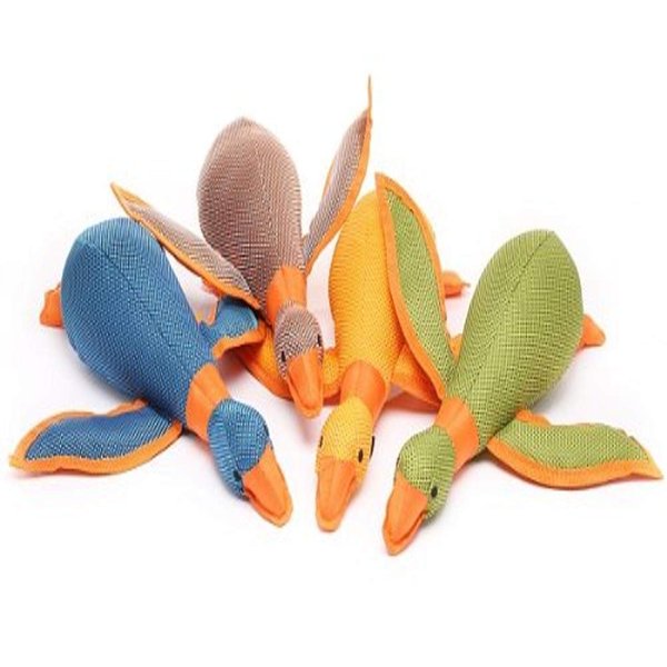 Multipet Dazzler Ducks Durable Plush Dog Toy, Colors May Vary