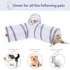 Alicedreamsky Cat Tunnel, Collapsible Tube with 1 Play Ball Toys, 3 Ways Tunnels for Indoor Cats, Puppy, Kitty, Kitten, Rabbit (White and Gray)