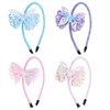 YARIEW Butterfly Headband, 4 Pcs Glitter Sequins Hairband for Girls, Non Slip Fairy Headbands for Little Girl Hair Accessories, Cute Headband for Butterfly Birthday Party Decorations Gifts