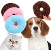Htppzjr 1PCS Donut Shape Plush Blue Pet Toy,Lovely Donut Shaped Squeaky Squeaking Sound Toy for Pet Chew Toy Squeaky Plush Dog Toy Blueberry Squeaky Plush Dog Toy Chew Guard Technology