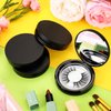 Maitys 6 Pcs Eyelash Packaging Circle Box with Mirror, Eyelash Storage Box Empty Lash Case with Lash Holder for Women(Matte Black)