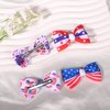 Independence Day Hair Clips Cute Bow Tie Hair Accessories for Girls Kids July 4th Small Hair Clips Decorations Balloon Heart Star National Flag Claw Clips for Thick Thin Hair 8Pcs (July 4th A)