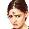 Chargances Halloween Crystal Drop Forehead Jewelry Rhinestone Hair Pin Bride Hair jewelry Wedding Headpiece Indian Style Teardrop Headpiece Taira for Wedding Boho Hair Accessories for Women and Girls