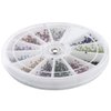 Nail Art Rhinestones Fake Pearl Gems Jewelry Decorations Manicure Wheel (1 Wheel, Small Multi Color)