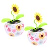 2Pcs Sunflower Solar Dancing Flower Solar Dancing Solar Toys,Solar Powered Swinging Animated Dancer Toy Office Desk Car Decoration for Car,Funny Ornaments Learning and Education