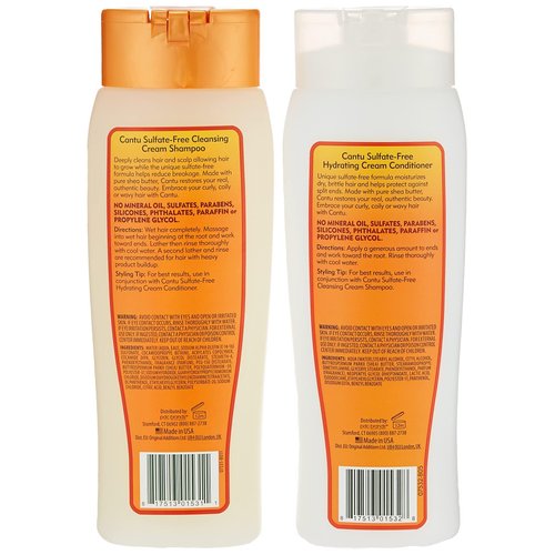 Cantu Shea Butter Cleansing Shampoo + Hydrating Conditioner 13.5 Fl Oz (Pack of 2)