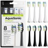 AquaSonic Duo PRO 8-Pack Replacement Brush Heads - Upgraded Proflex Brush Heads for Improved Plaque Removal - Genuine AquaSonic