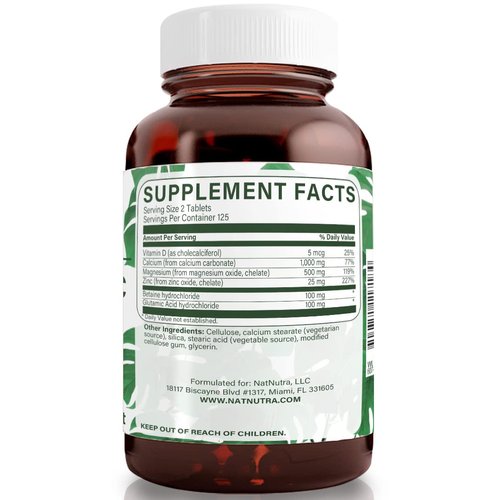 Natural Nutra Calcium Magnesium Zinc Supplement with Vitamin D3 for Bone Strength, Health, Gluten Free and Sugar-Free, Essential Mineral Complex, 250 Count (Pack of 1)