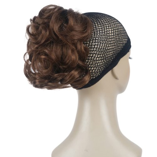 Aimole 6&quot; Short Curly Synthetic Ponytail Clip in Claw Extensions 80g with a jaw/claw clip (30-Med...