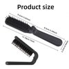 ​Travel Folding Hair Brush, Collapsable Pocket Portable Beard Hairbrush, Mini Boar Bristle Hair Brush for Thin Thick Dry Wet Curly Straight Hair, Women Men Hair Styling Tool (Black)
