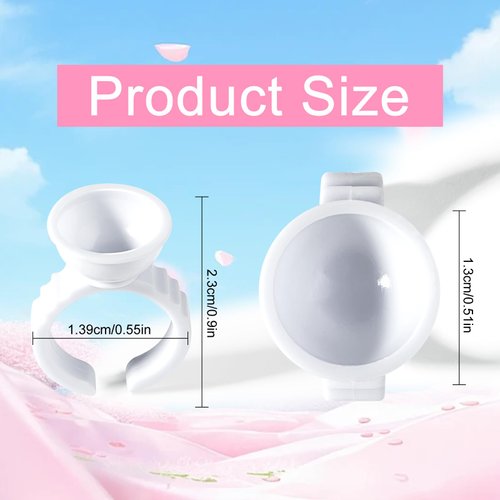NXJ INFILILA Glue Rings, 300PCS Glue Rings for Eyelash Extensions, Disposable Lash Glue Rings Cup for Eyelash Extension Supplies, Lash Glue Holder Pigment Rings for Lash Supplies