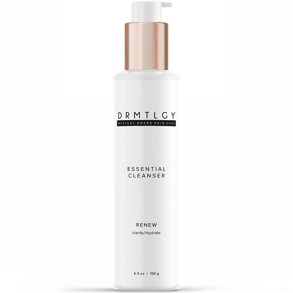 DRMTLGY Essential Facial Cleanser - Gentle Face Cleanser and Face Wash for Women and Men with Anti-Aging Peptides & Hyaluronic Acid. 6.9 fl oz