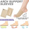 Arch Support Sock 4 Pieces Flat Foot Arch Support Sleeve Cushioned Metatarsal Brace Soft Elastic Arch Foot Brace Gel Pad Inside Feet Brace Plantar Metatarsal Compression Sleeve for Pain Relief (Beige)