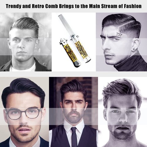 Foldable Pocket Comb, Stainless Steel Switchblade Comb Spring Jump Brush Switchblade Spring Pocket Oil Hair Comb Oil Hair Comb for Scalp Hair or Beard (Bone Color)