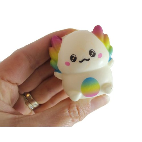 6 Mini 2" Axolotl Slow Rise Squishy Toys - Memory Foam Party Favors, Fidgets, Prizes, OT (Random Colors) (6 Axolotls (Random Colors))