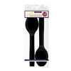 Party Essentials Hard Plastic 9" Serving Spoons, Black, 12 Count