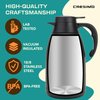 Thermal Carafe 68 Oz - Black Stainless Steel Coffee Carafe for Hot Liquids, Coffee Carafe Insulated, 12 Hours Hot & 24 Cold Insulated Beverage Dispenser - Coffee Urn, Hot Water Dispenser - Cresimo