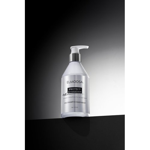 ELMOOSA PRE SHAMPOO HAIR MASK，300ML KERATIN & MACADAMIA TERNIFOLIA SEED OIL,INTENSIVELY MOISTURIZES HAIR, RESTORING SILKINESS AND SHINE/HEAT PROTECT