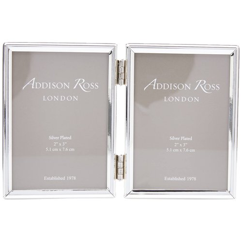 Addison Ross, Essentials Photo Frame, Silver Plate Double, 2 x 3 Inches