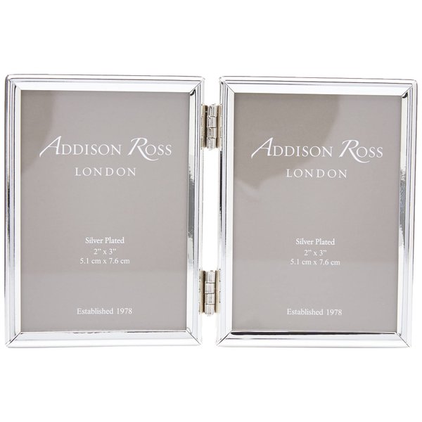 Addison Ross, Essentials Photo Frame, Silver Plate Double, 2 x 3 Inches