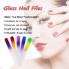 20 Pcs Glass Nail File Bulk with Plastic Sleeve, Crystal Fingernail Files Set, Double Sided Finger Nail Files, Professional Manicure Nail Care for Women Girls