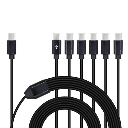 Xilaghy 6 in 1 USB Type C Splitter Cable,USB C Male to 6 USB C Male Data Snyc and Charging Cord,USB C Multi Charging Cable for Cell Phones,Tablets and More(4.9FT/1.5M)