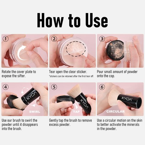 KYDA Mineral Powder Bronzer, SPF 35, Loose Mineral Bronzer, Lightweight Face Contour Powder, Buildable Coverage for Natural Glow Bronzer Makeup, Blendable Formula, Warmth