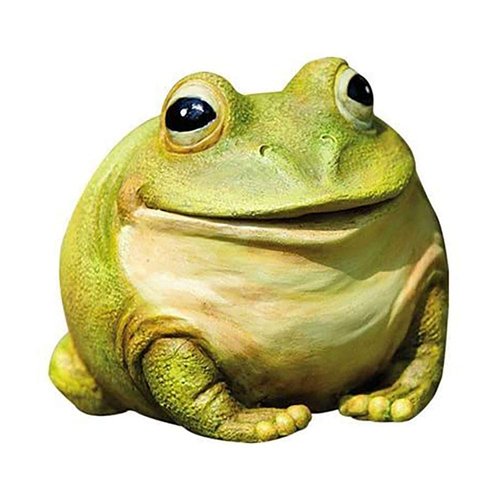 Evergreen Cute Portly Frog Outdoor Statue and Secret Key Holder | Weatherproof and Outdoor Safe | Garden Sculpture | Porch Garage or Patio Home Decor | 6 Inches Tall