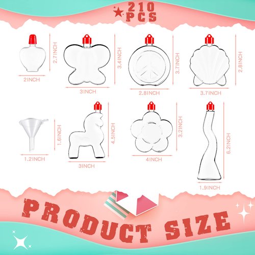 Zubebe 20 Pieces Sand Art Bottle Necklaces Sand Craft Kit Sand Art Containers Halloween Party Supplies Favors DIY Art Activity Group Include Clear Plastic Mini Funnels, Sand Not Included