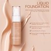 MSRUIOO Liquid Foundation, Matte Finish, Weightless Full Coverage, Oil-Free, Non-Comedogenic, 1.52 fl oz (M004, 1pc)