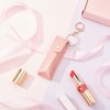 WADORN Chapstick Keychain Holder, 6.3 Inch PU Leather Clip-on Lipstick Organizer Pouch Portable Lip Balm Sleeves Holder with Keychain Lip Gloss Holder Storage Women Travel Outdoor Accessories, Pink