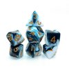 D&D Dice Set Teal White Dice for Dungeon and Dragons DND 7-Die RPG Dice D20 D12 D% D10 D8 D6 D4